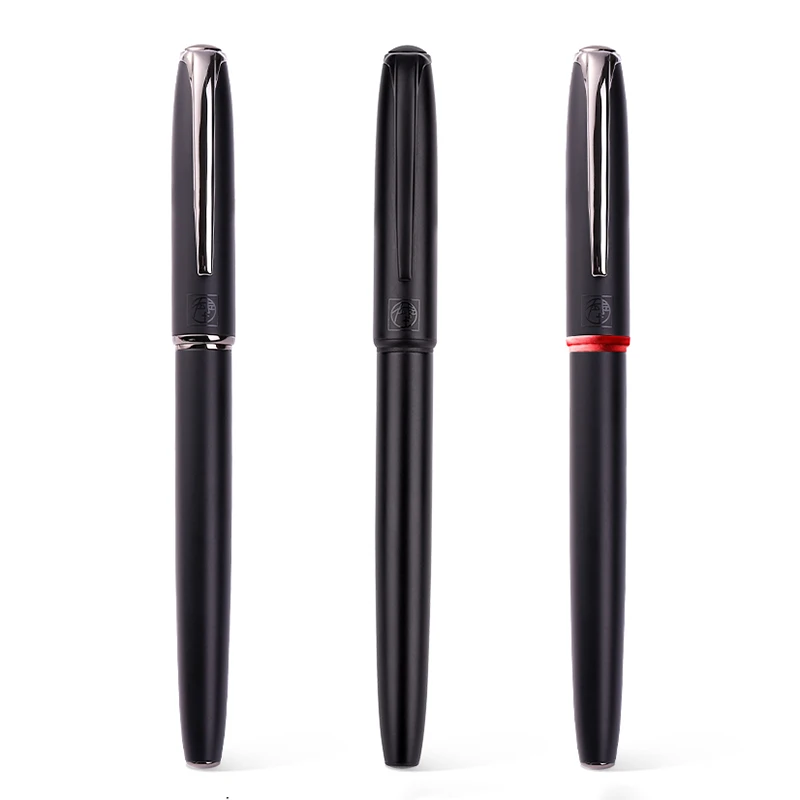 Picasso  New 916 Black Metal Fountain Pen Titanium Black EF/M/Bent Nib 0.38/0.6/1.0mm Matte Barrel Fashion Business Pen