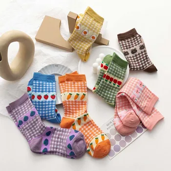 

Japanese Sweet Fruit Funny Socks Harajuku Kawaii Strawberry Banana Peach Egg Cute Socks Women Cartoon Skarpetki Sokken Femme Sox