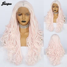 

Ebingoo 13*2.5 Lace Long Body Wave Lighter Pink Synthetic Lace Front Wig High Temperature Fiber For White Women