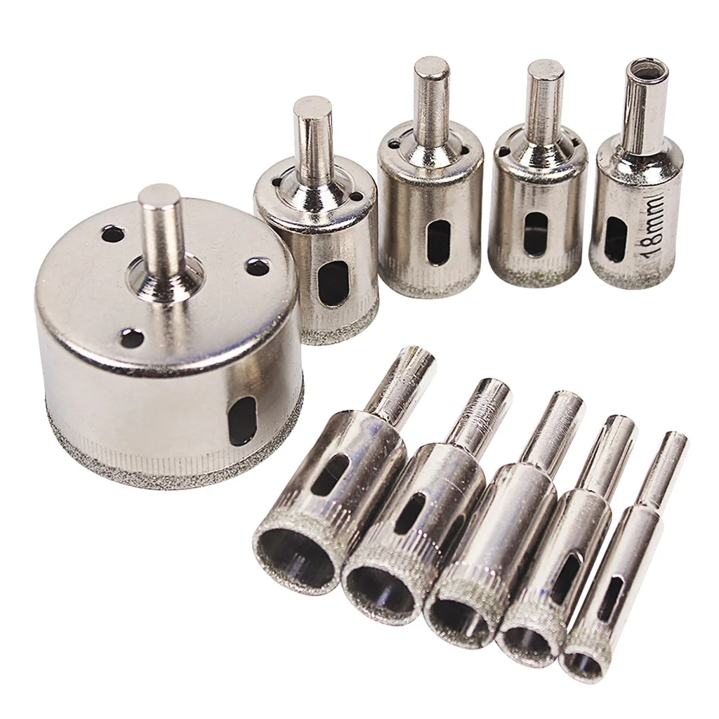 10 Pieces Diamond Drill Bit Set Pro Faucet Drilling Tool Ceramic Marble 10 Pieces Diamond Drill Bit Set Pro Faucet Drilling Tool Ceramic Marble