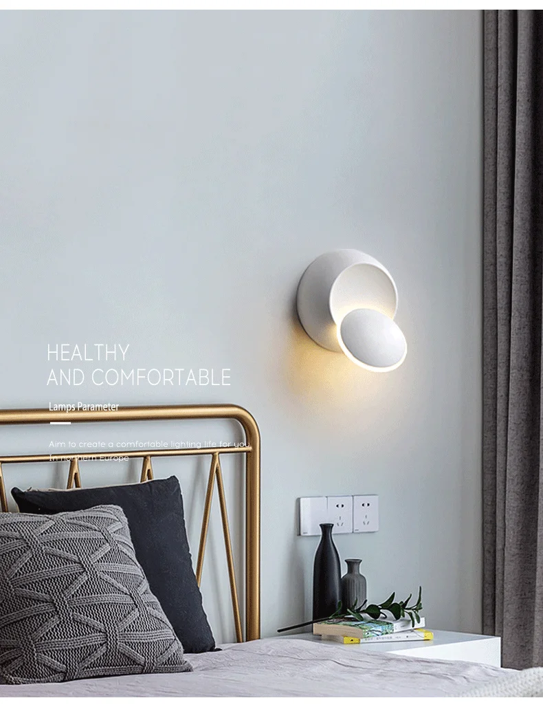 wall mounted lights Indoor Designer Rotating Wall Sconces Simple Modern LED Lighting Living Room Decor Bedroom Bedside Nordic Corridor Aisle Lamp wall mounted lamp