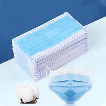 

50PCS Mask Disposable Face Mask Earloop Masks 2-Lay face shield Non-woven Fabric Dustproof Safety Mouth Mask Mascarillas