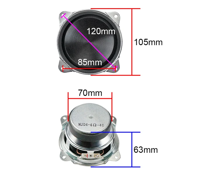 GHXAMP Home theater 4 inch 105mm Full Range Speaker 6ohm 40W Reflex PU edge PP Basin Speakers 2PCS
