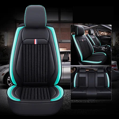 Передний+ задний) 5 чехлов для сидений авто для Dodge grand caravan intrepid journey nitro ram 1500 stratus - Название цвета: Black blue Standard