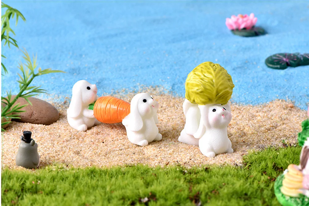 Kawaii Kaninchen Miniatur Dekoration Nette Zubehör Desktop Garten Dekoration für Home Ostern dekoration – Detail 4