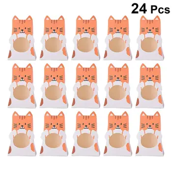 

24pcs Foldable Candy Boxes Cartoon Cat Paper Baking Biscuits Packing Boxes Cookie Candy Container DIY Gift Box Sweet Case Party