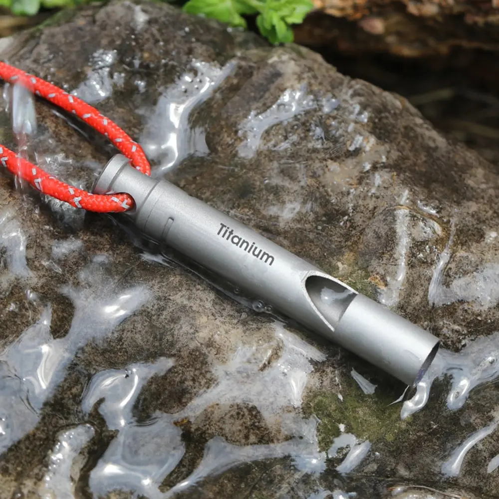 

Ultralight Titanium Whistle with Cord Portable Emergency Hiking Camping Whistle Outdoor Survival Tools Camping Hiking Exploring
