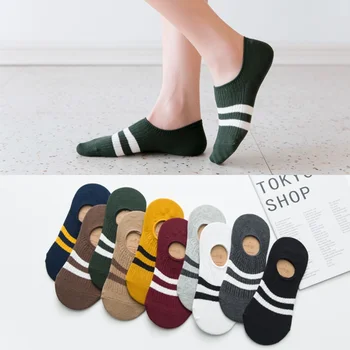 

no show socks women invisible slipper socks unisex Cotton Striped Thin Solid color fashion wild shallow mouth summer size35-43