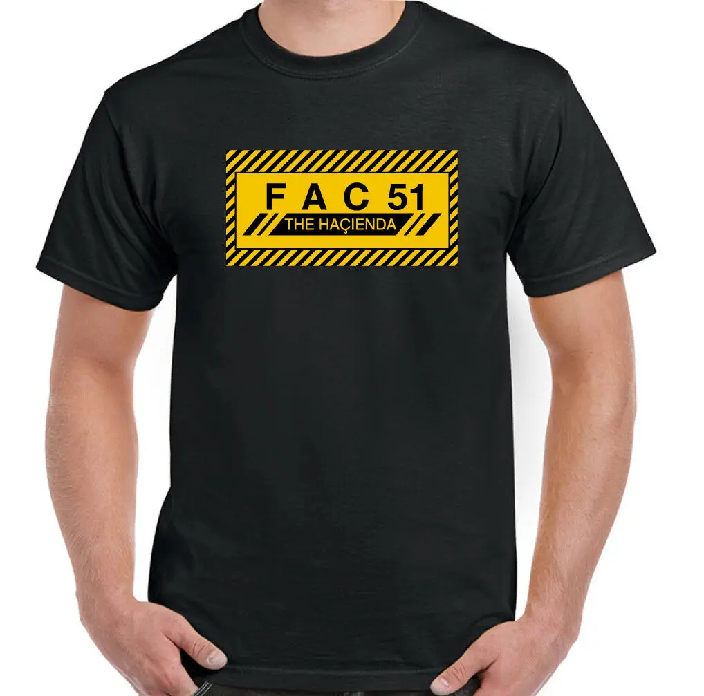 Mens FAC51 T-Shirt Factory Records Hacienda Stone Roses New Order Happy Mondays | Мужская одежда