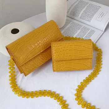 

Stone Mini Flap Small Square Bag 2019 Summer New High Quality PU Leather Women's Designer Handbag Beaded Shoulder Crossbody Bag