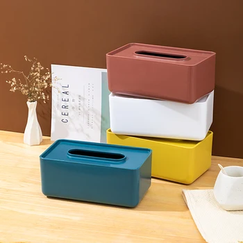 

Simplicity Plastic Tissue Box Napkin Holder Square Tissue Box Environmental Protection Baby Wipes Box Home Tissue Storage Box