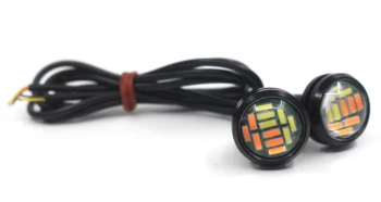 

2PCS Motor car LED light ultra-thin 23MM eagle eye light two-color 4014 12SMD white + yellow light