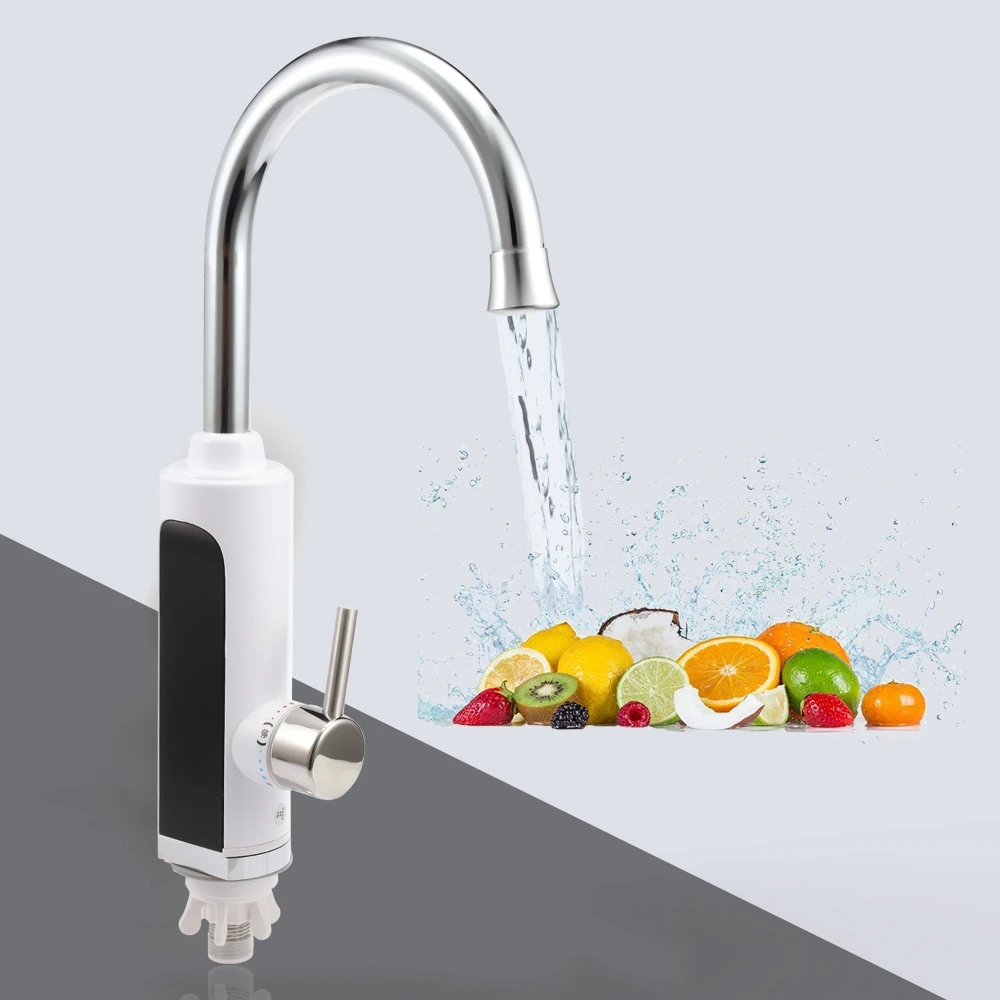 

Electric Faucet LED Digital Display Electric Faucet Instant Hot Water Heater Tap Household Kitchen Water Heater Faucet EU plug