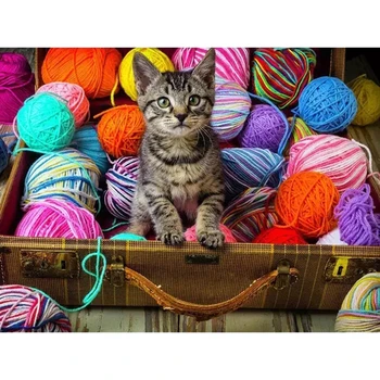 

Diamond Painting square&round Cross Stitch Wool cat Diamond mosaic diamond Embroidery rhinestones home decor gift