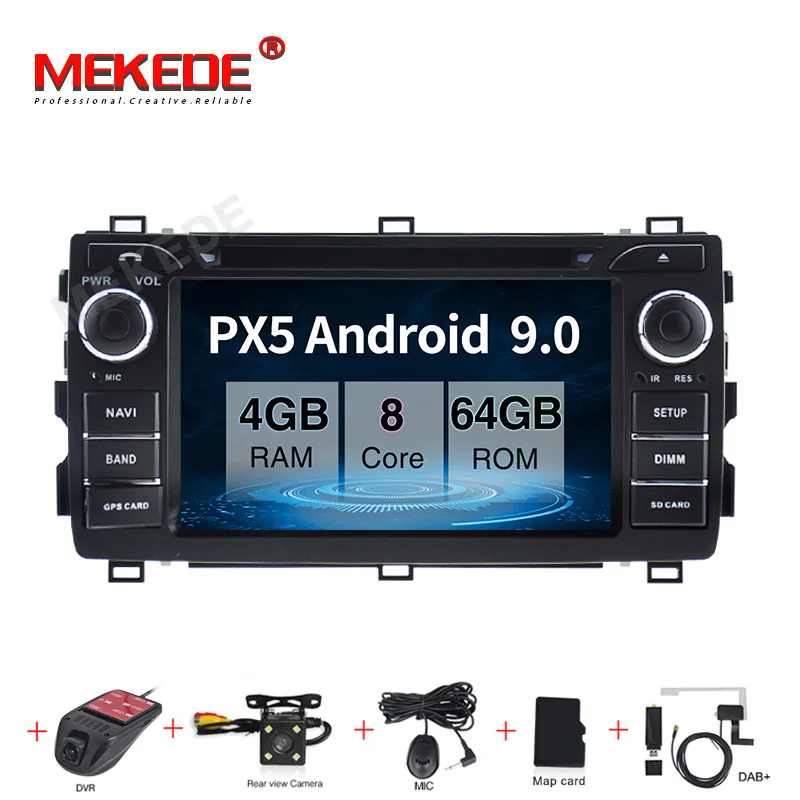 

MEKEDE Android 9.0 4+64G Car DVD player GPS navigation For Toyota Auris 2013 2014 2015 GPS Navigation Stereo Auto head unit