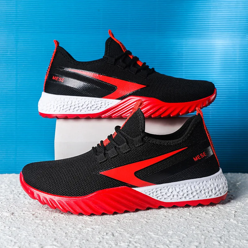 Summer New Style PU Bottom Fly Woven Casual Comfortable Breathable Mesh MEN'S SHOES Athletic Shoes Two-color Sole Running S