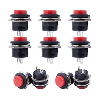 

Promotion! 10 momentary push button switch OFF-(ON) 16mm red