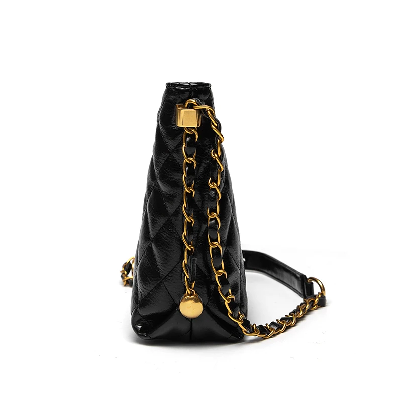Fashion Women Rhombus Chain Bag 2020 New Classic Ladies Zip Diamond Bag Stray Bucket Bag Woman Leather Shoulder Messenger Bag