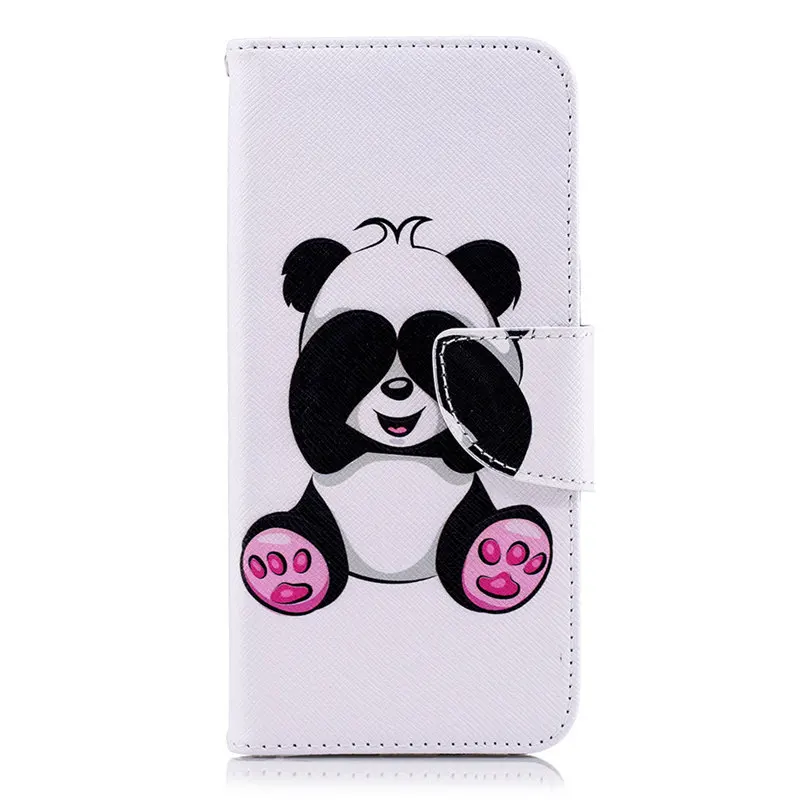Чехол для телефона чехол для samsung Galaxy S10 S10E S9 S8 S7 край j2Pro A6 A7 A8 J4 J6 плюс чехол s Чехол-кошелек кожаный чехол D07Z - Цвет: Giant Panda