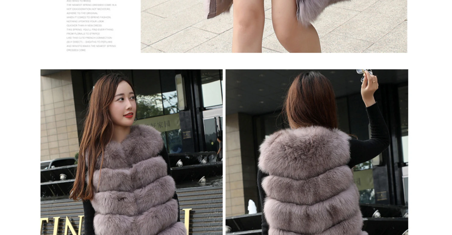 Sale Real Fur Vests Long Winter Women Fur Vest Female Sleeveless Genuine Fur Vest Ladies Fashion Luxury Slim Warm High Quality 2019 34