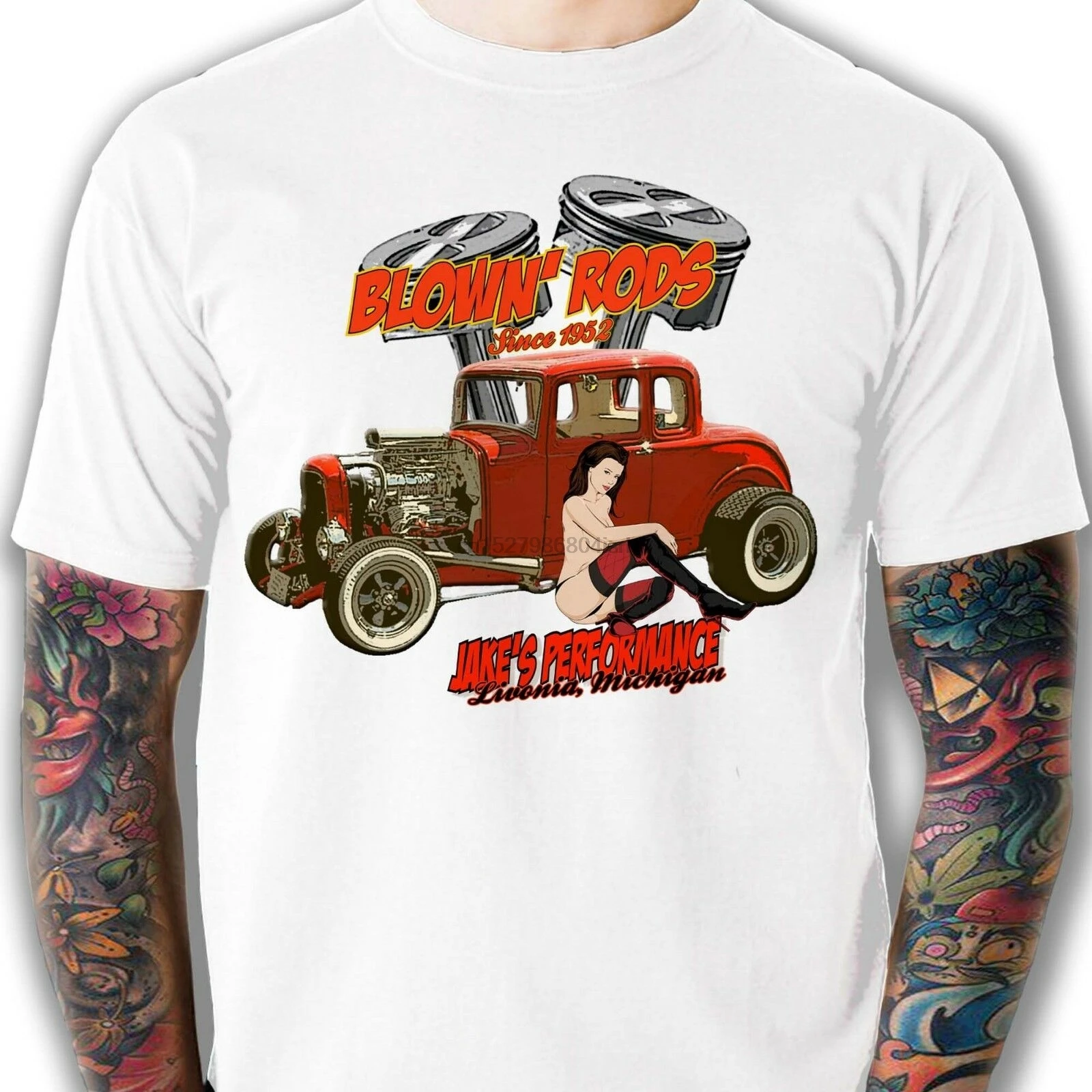 Скоростной магазин Hot Rod футболка сексуальная девушка Blowen Rat маленький до 6X и