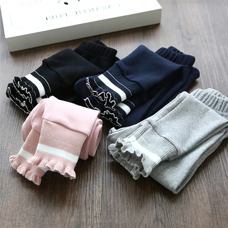 Girls' winter leggings Toddler Kids Baby Girls Striped Leggings Tights Pants Trousers Outfits Clothes girls tights #4D02 (11)