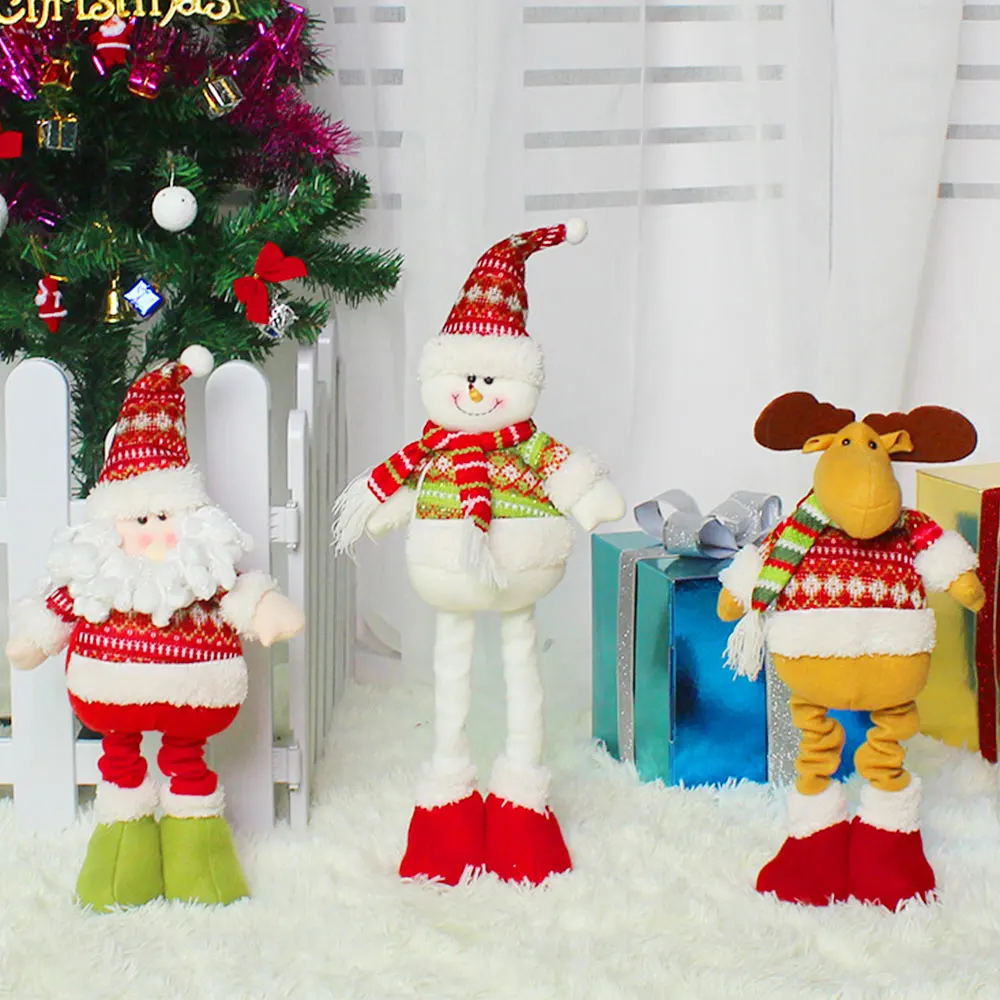 

Retractable Doll Christmas Snowman Elk Santa Claus Deer Lovely Figurine Gift