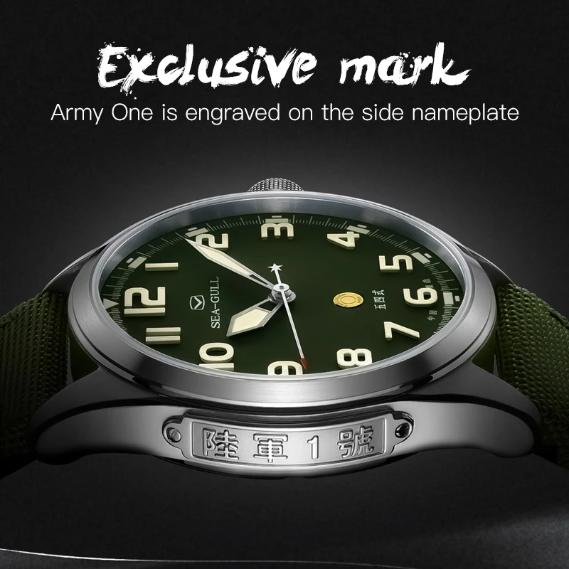 US $315.00 2020 New Seagull Mens Watch Military Watch Army One Official Authentic Sports Automatic Mechanical Waterproof Military Watch