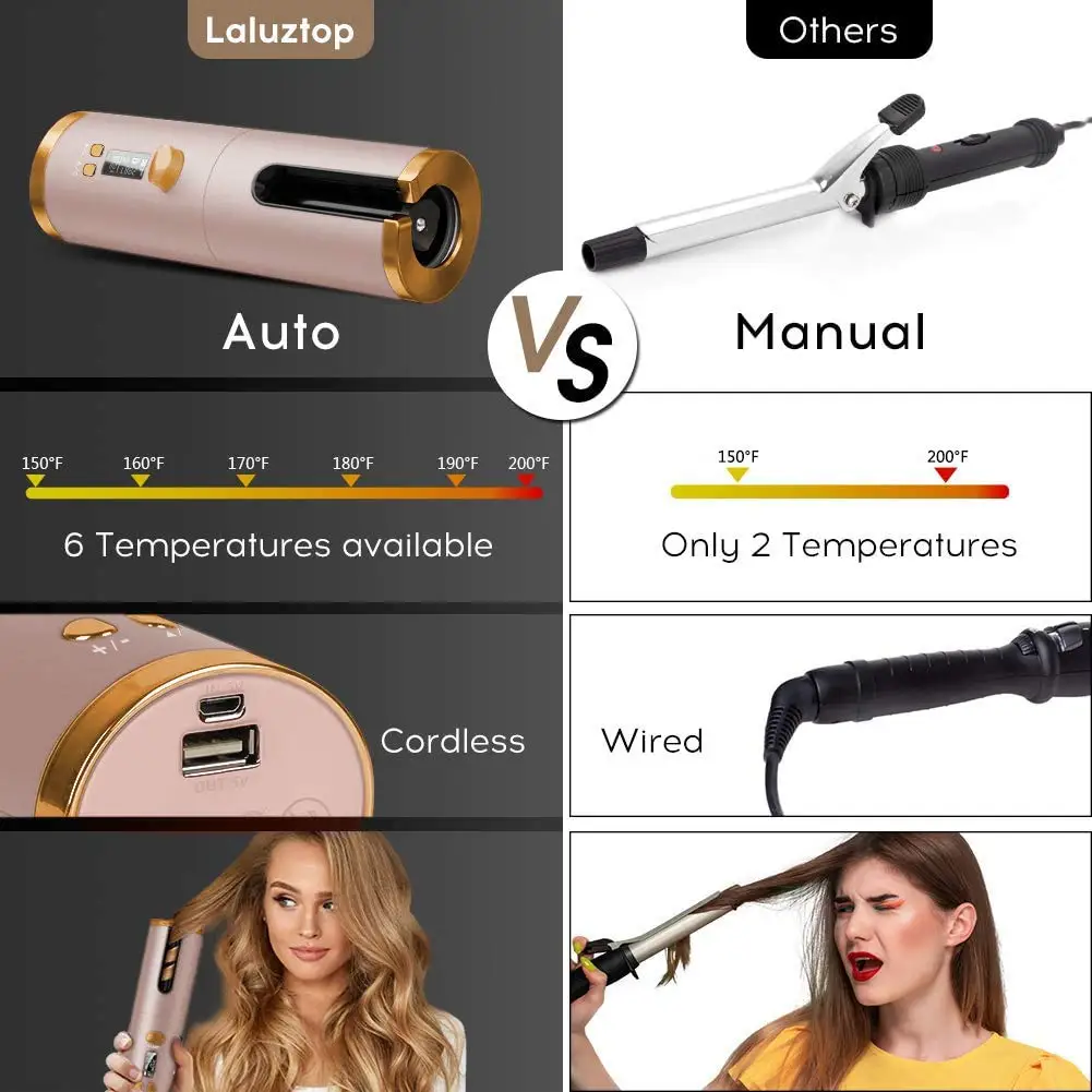 Modelador de Cabelo Ondulação do Cabelo sem Fio Modelador de ar Usb sem Fio Automático Ferro Ondas Praia Ferramentas Estilo 11 ferro ondulação do cabelo sem fio automático