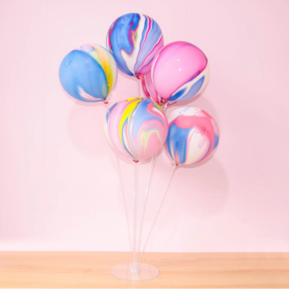 1" окрашенные разноцветные шары в форме агата с изображением воздушные шарики с нарисованными облаками украшения для дня рождения