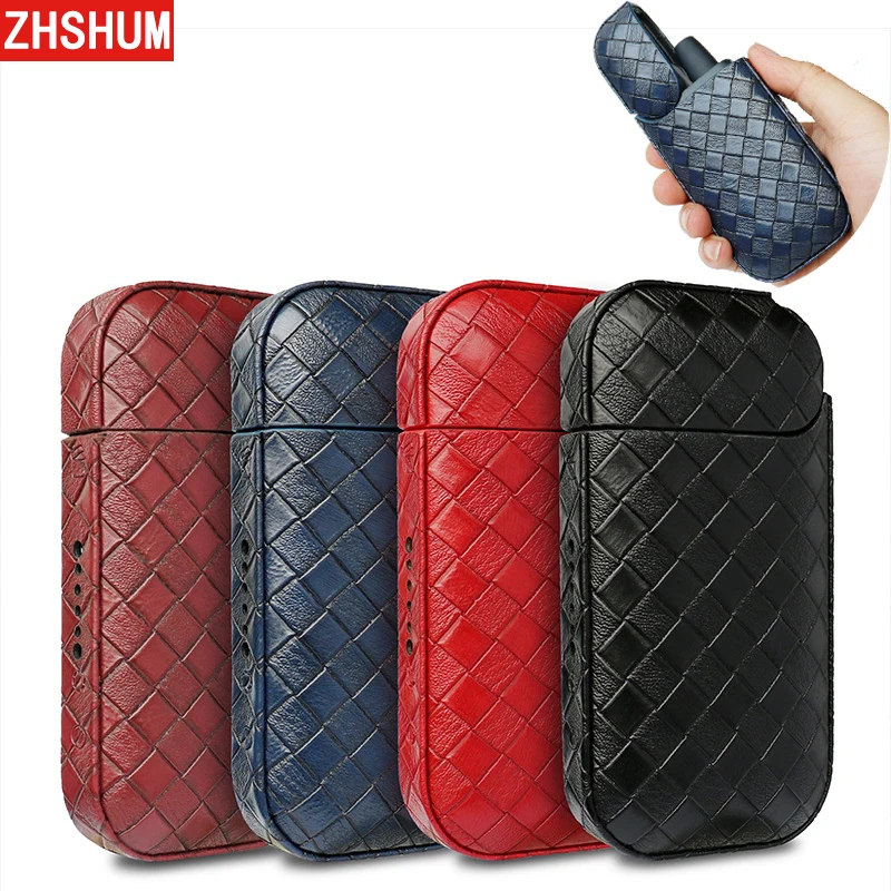 IQOS 2.4 Plus Case Vintage Woven PU Leather Skin Bumper 360 Full Cover for Japan Iqos 2. 4 House Warehouse Storage Shell | Мобильные