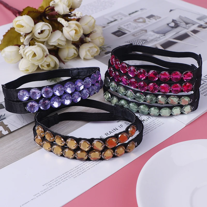 1Pair Round Crystal Beaded Shoe Lace Elastic Band High Heel Shoe Decorations New