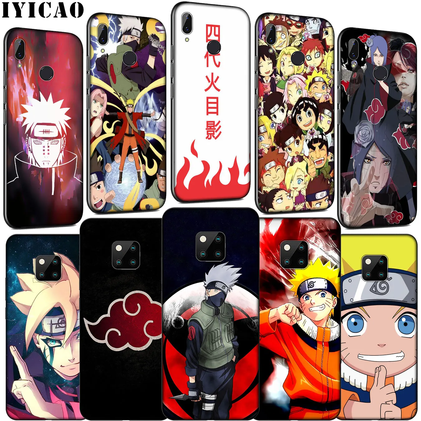 IYICAO Kakashi Naruto Akatsuki Мягкий силиконовый чехол для телефона Huawei Mate 30 20 10 Pro Black Nova 5i 4 3 3i