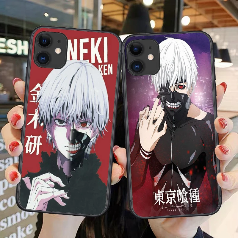 

Japanese Anime Tokyo Ghoul Japan Suave Black Matte Silicone Phone Cover Case for iPhone 11 12 Pro MAX 6.7 SE2020 7 8Plus 6 6S XR