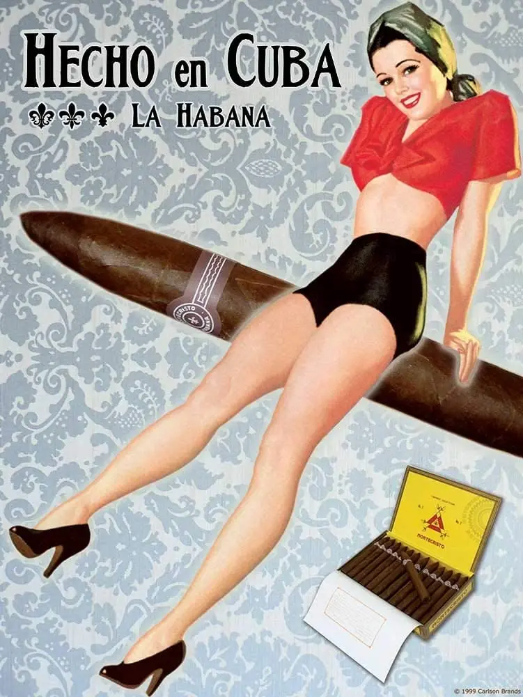 

Cuban Cigar Art Print Pinup Girl - Habana, Cuba - Measures 24" high x 18" Wide (610mm high x 458mm Wide)