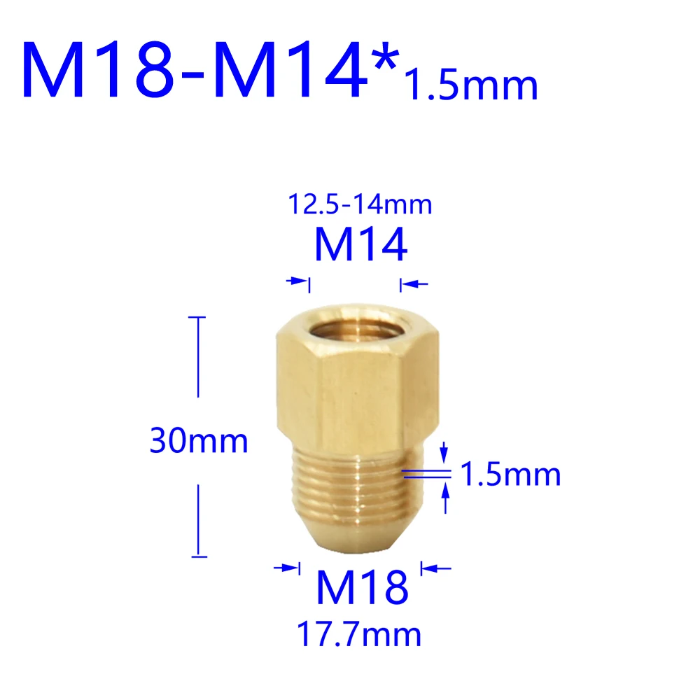 Brass 3/8" 1/2" M14 M18 M22 Thread Connector Male Female For Bubbler Water Purifier Faucet Copper Fittings Tooth Spacing 1.5mm