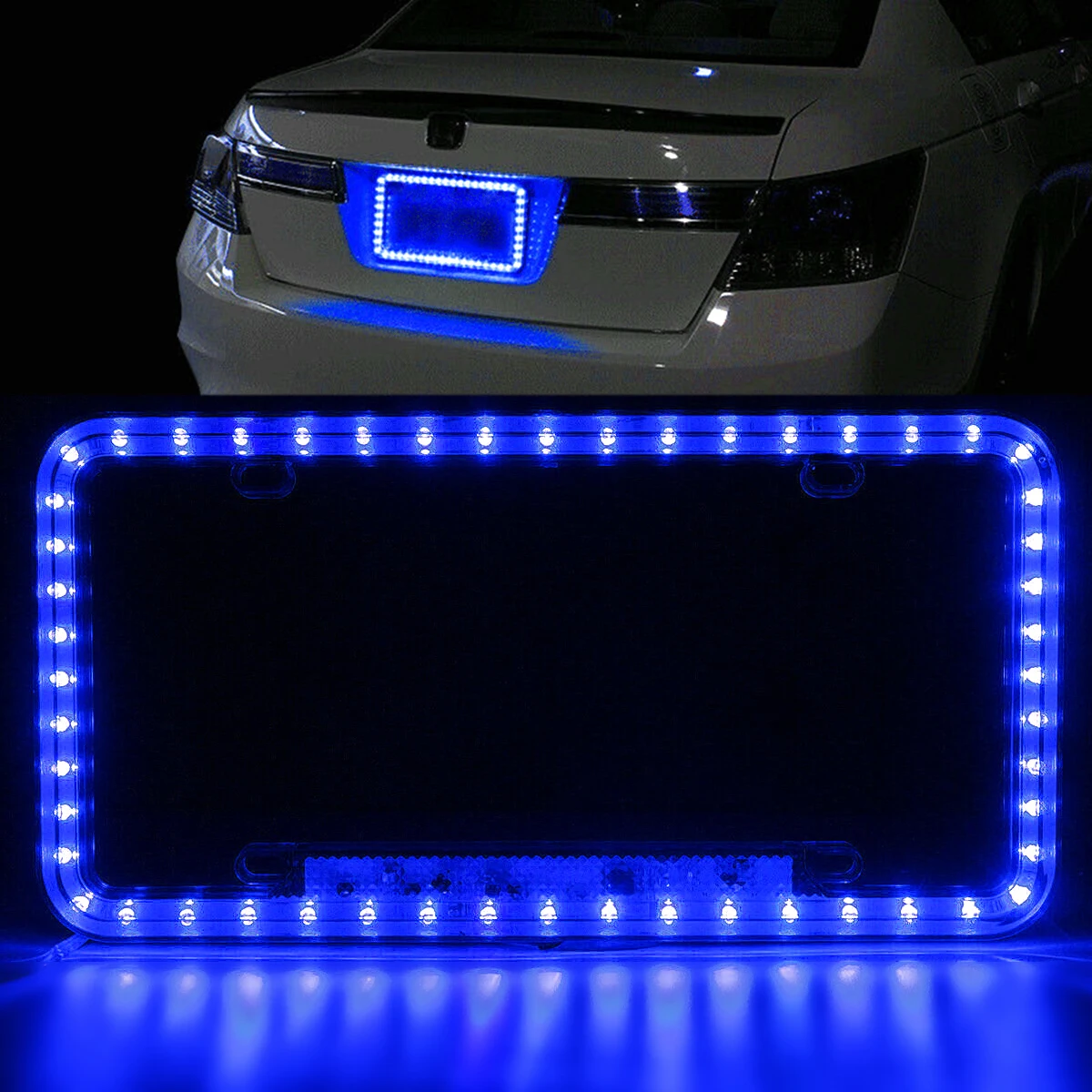 Red/blue/green/white Led License Plate Frame Light Car Strobe Emergency