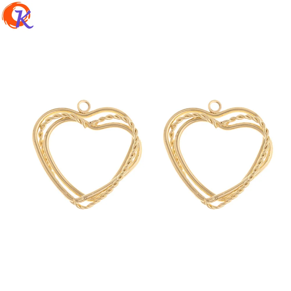 

Cordial Design 50Pcs 28*29MM Jewelry Accessories/DIY Making/Earrings Connectors/Heart Loop Shape/Hand Made/Earring Findings