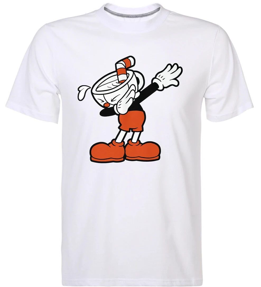 Cuphead Dab Dabbing Dance Забавный дизайн футболка для видеоигр Мужская модная Классическая