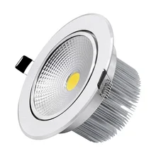 Регулируемый под углом серебристый корпус с регулируемой яркостью светодиодный встраиваемый потолочный светильник 7 Вт 9 Вт 12 Вт 15 Вт 18 Вт с AC85-265V светодиодный прожектор