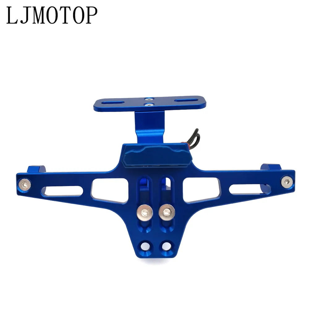 

Motorcycle License Plate Frame Holder Bracket Adjustable Angle + LED Light CNC For DUCATI 748/748S/748R 750SS