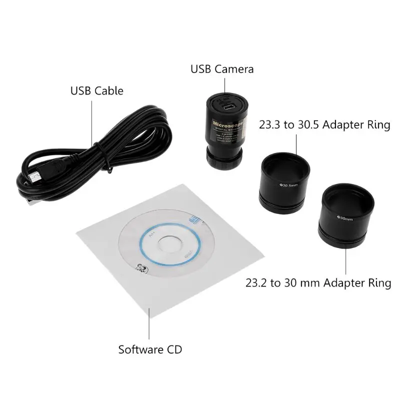 HD CMOS 2.0MP USB электронный окуляр микроскоп камера Монтажный размер 23,2 мм с кольцевыми адаптерами 30 мм 30,5 мм