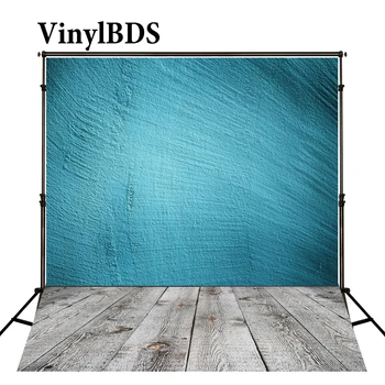 

VinylBDS Newborn Baby Fotografia Background Blue Scrubs Wall Foto Achtergrond Kerst Grey Wood Floor Backdrop For Photo Studio