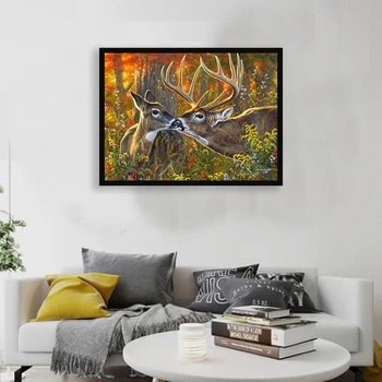 

5D Diamond Painting Elk Deer Forest Landscape Embroidery Diy Mosaic Picture Rhinestone Cross Stitch Home Decor Christmas Gift