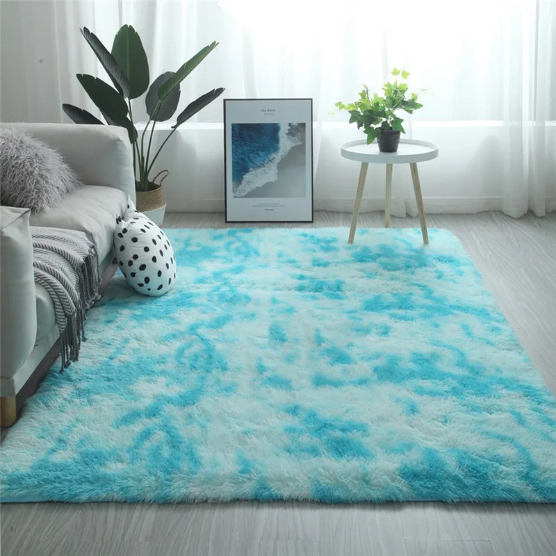 Gradient Solid Carpet Thick Rugs Non-slip Mat Bathroom Area rug for Living Room Soft Fluffy Child Bedroom Mats Carpets alfombra