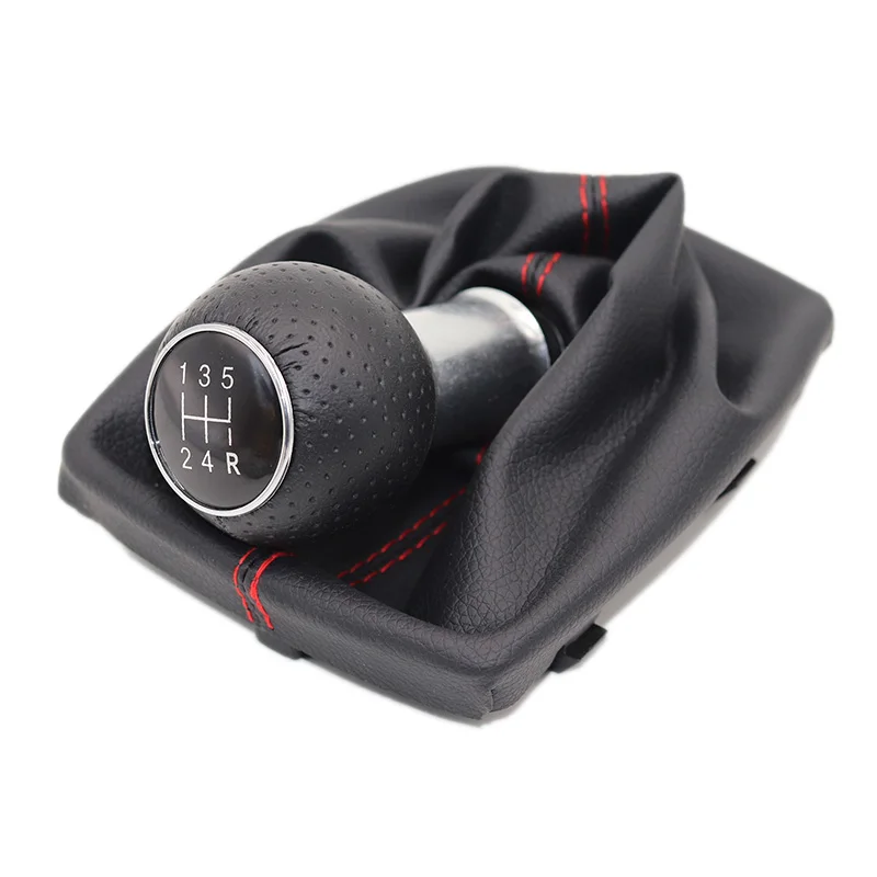 

Free shipping Black red line 5/6 Speed Car Shift Gear Knob Lever Gaitor Boot Cover for Audi AUDI A4 B6 B7