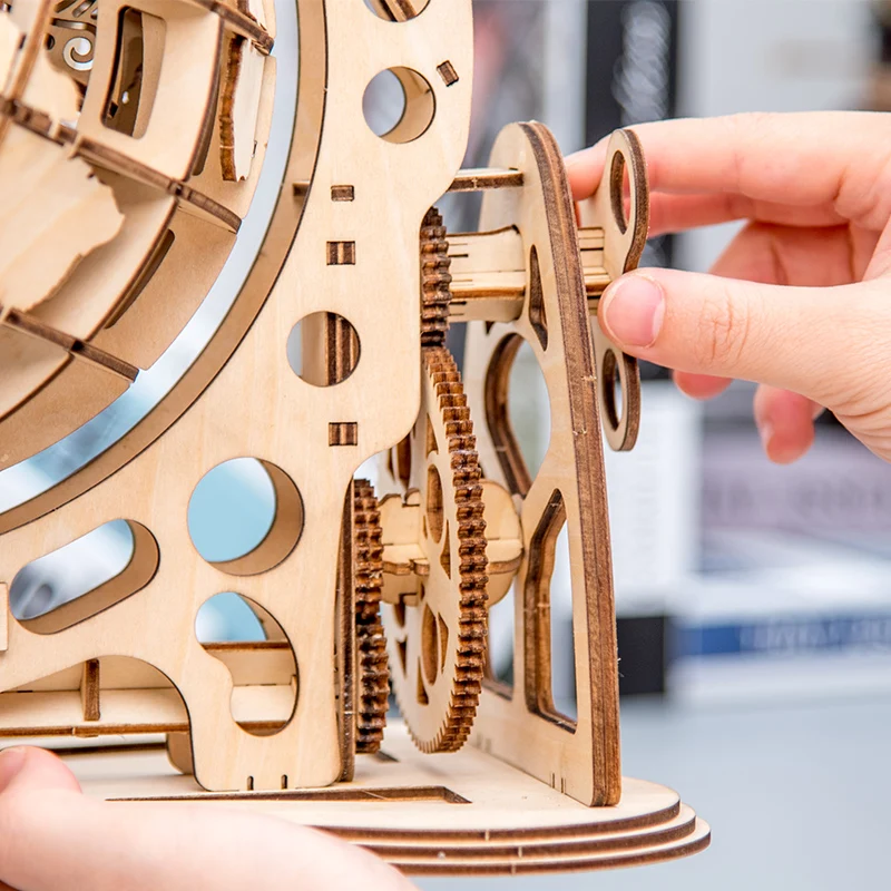 Строительные блоки подарок DIY Дерево Творческий Деревянный 3D стерео собранные деревянные поделки Глобус детские развивающие игрушки