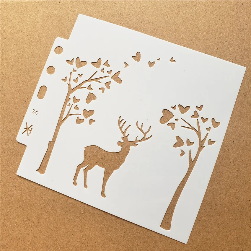 Sika deer shield DIY cake scrapbook stencils hollow Embellishments printing lace ruler Valentine's Day | Дом и сад