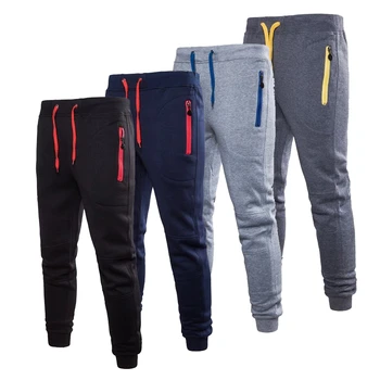 

Goocheer Men Gym Muscle Cotton Male Zipper Pockets Trousers Casual Pants Sweatpants Fitness Workout hip hop Elastic Pants