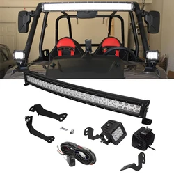 Kit de montage de lampes de travail et toit supérieur pour POLARIS RZR XP 1000 2014 2020 RZR 900 2016 2020, barres lumineuses LED incurvées de 30 pouces 